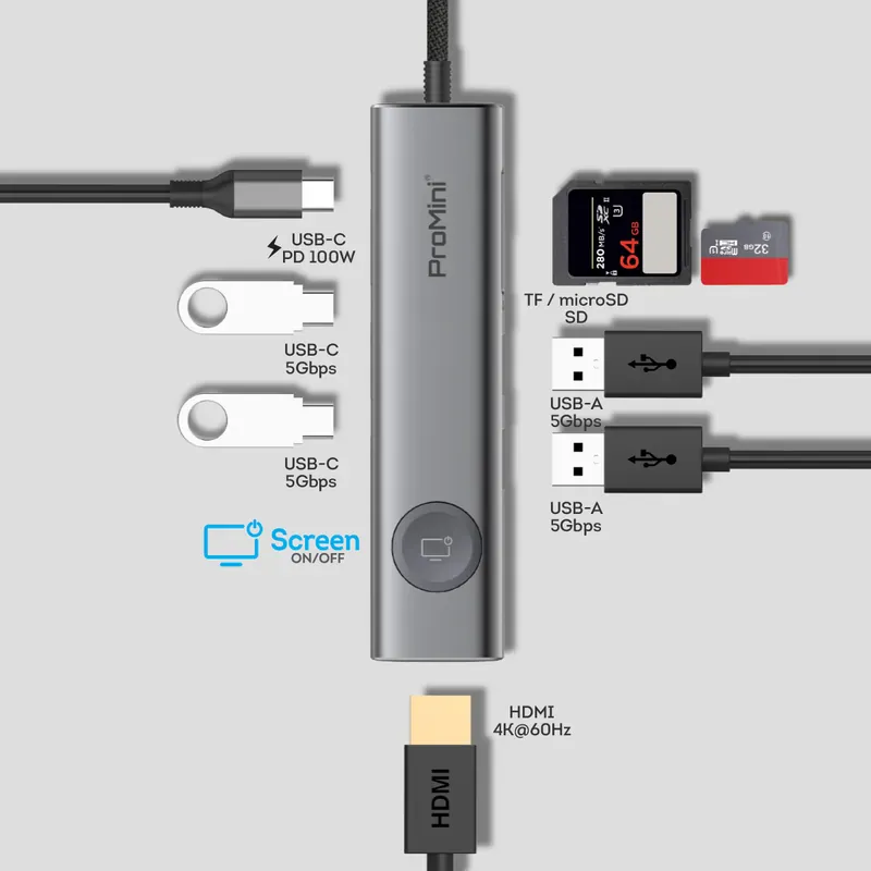 Magic-Pro ProMini CH8T 8-in-1 USB-C 擴展器