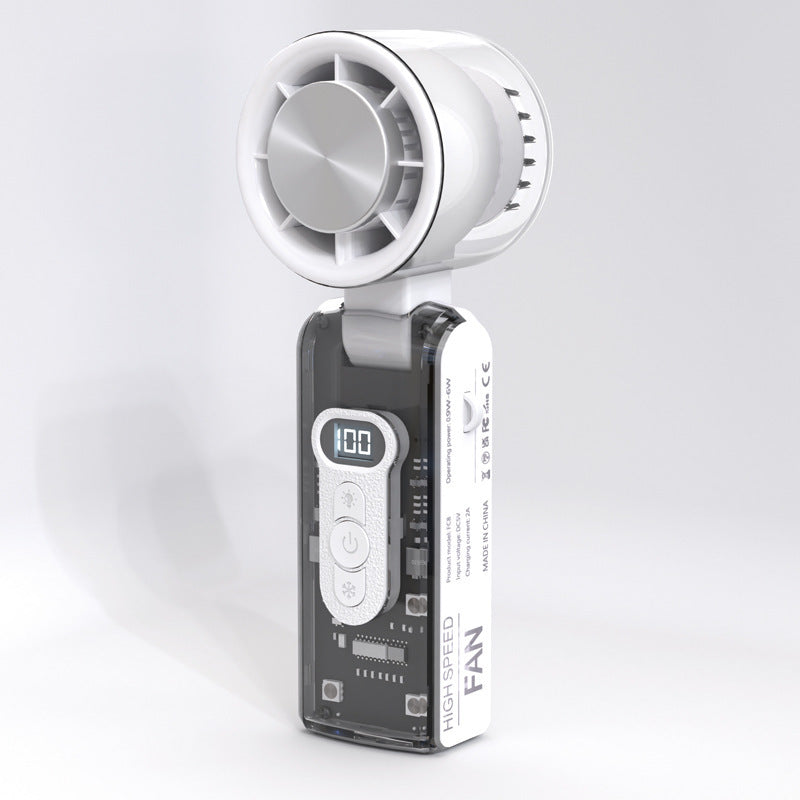 FC8 可掛頸折疊帶燈高速制冷風扇 FC8 High-Speed Semiconductor Cooling Handheld Fan – Mini USB Rechargeable Fan with Powerful Airflow & Digital Display