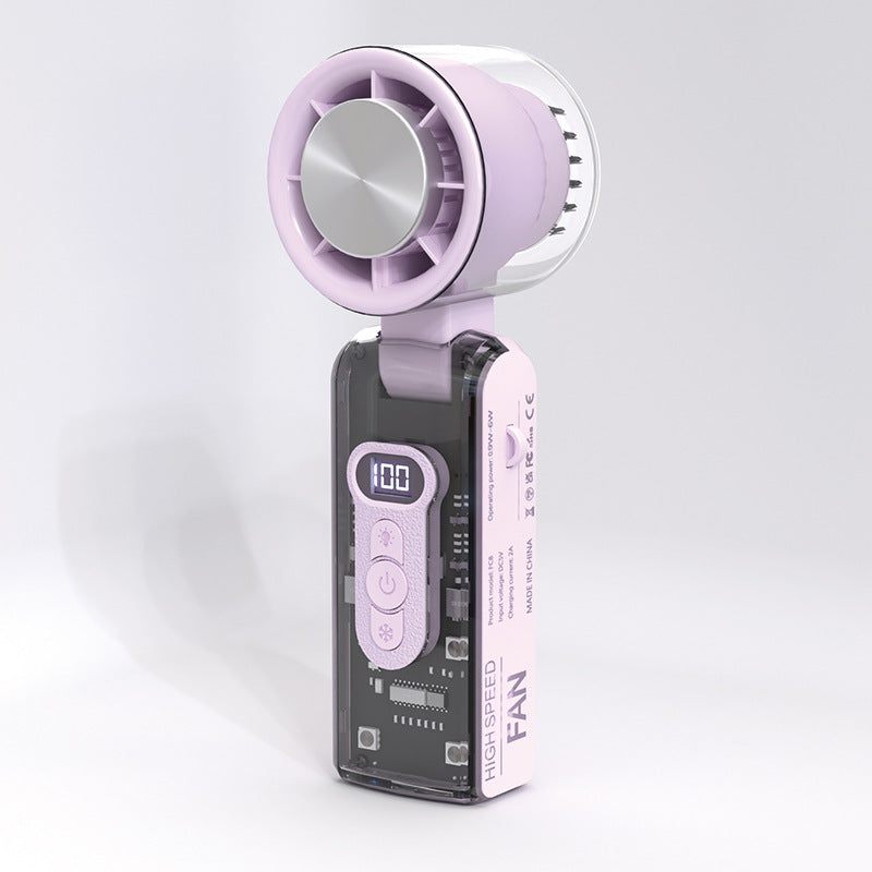 FC8 可掛頸折疊帶燈高速制冷風扇 FC8 High-Speed Semiconductor Cooling Handheld Fan – Mini USB Rechargeable Fan with Powerful Airflow & Digital Display