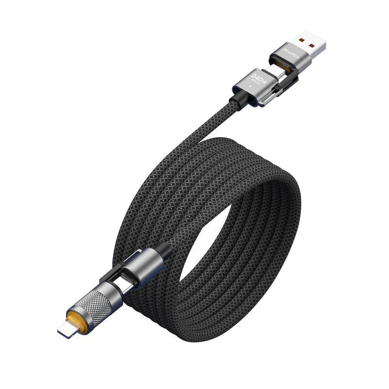 ProMini 240W 四合一磁吸快充傳輸線 灰色