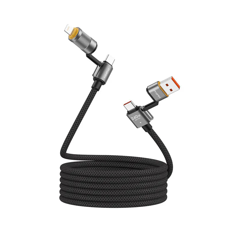 ProMini 240W 四合一磁吸快充傳輸線 灰色