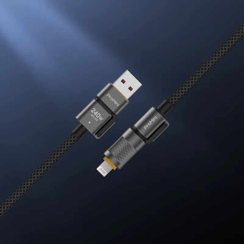 ProMini 240W 四合一磁吸快充傳輸線 灰色