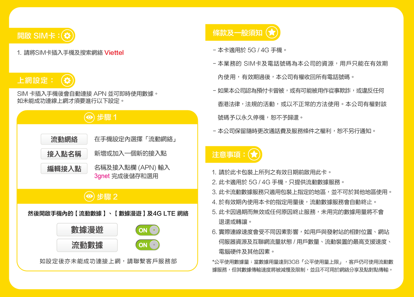 Happy Telecom 越南 5G漫遊流動數據卡 5日 (FUP3GB) 富國島旅行上網卡旅遊SIM咭 最後啟用日期 30-6-2026
