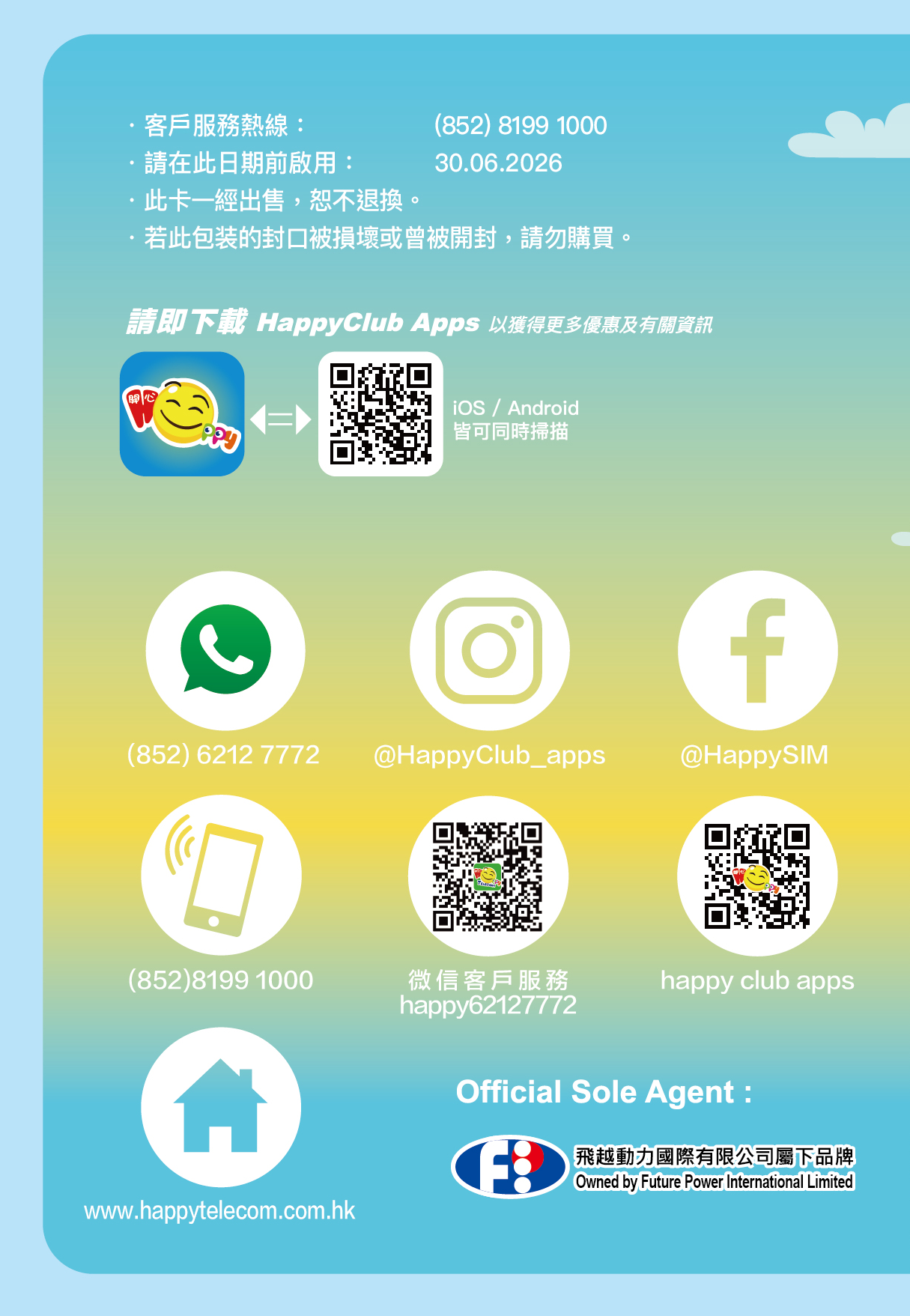 Happy Telecom 越南 5G漫遊流動數據卡 8日 (FUP5GB) 富國島旅行上網卡旅遊SIM咭 最後啟用日期 30-6-2026