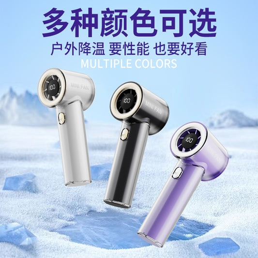 Y25 透明手持高速風扇 Y25 Portable Mini High-Speed Turbo Fan - Pocket-Sized, Powerful, Silent, USB Rechargeable with Digital Display