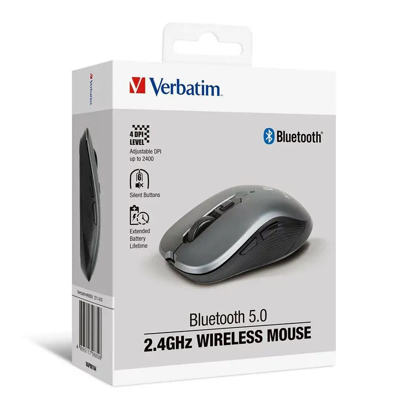 Verbatim Bluetooth 5.0 and 2.4GHz Silent Wireless Mouse