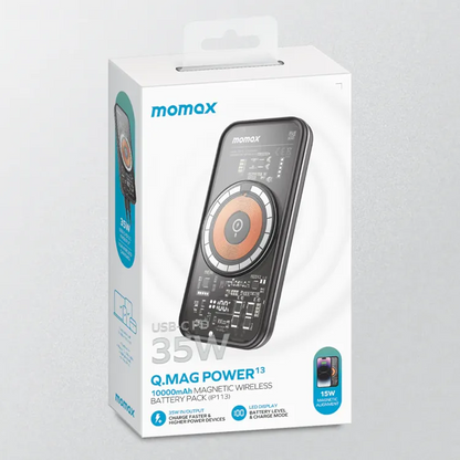 Momax Q.MAG POWER 10000mAh Magnetic Wireless Charging Power Bank (IP113)