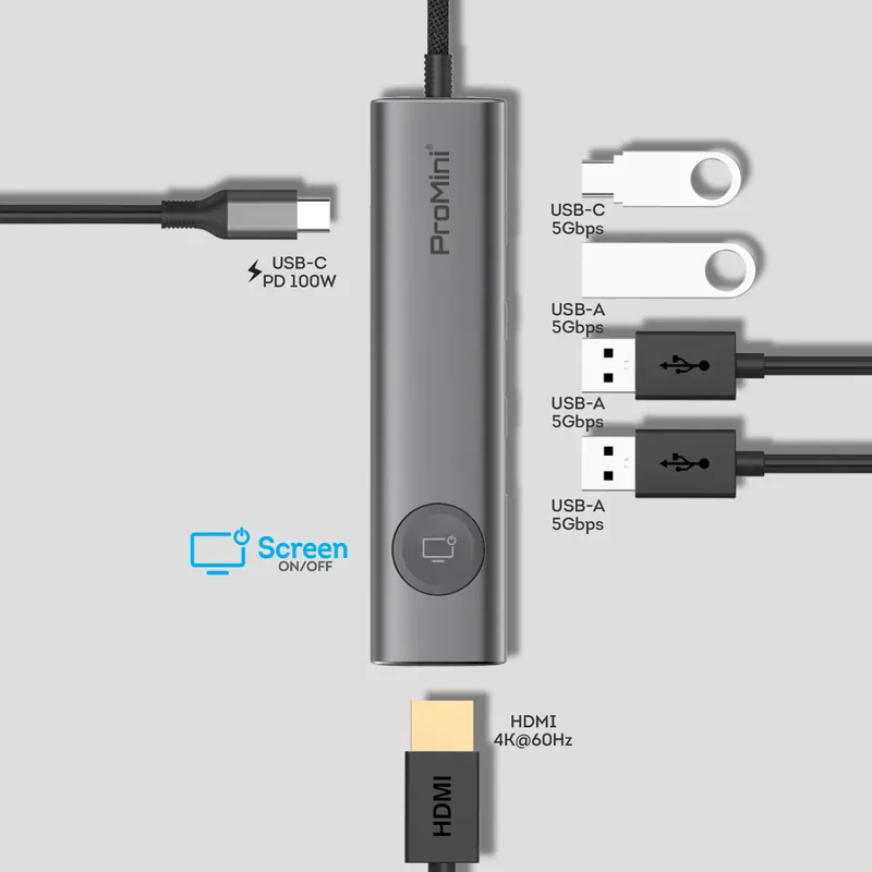 Magic-Pro ProMini CH6T 6-in-1 USB-C 擴展器