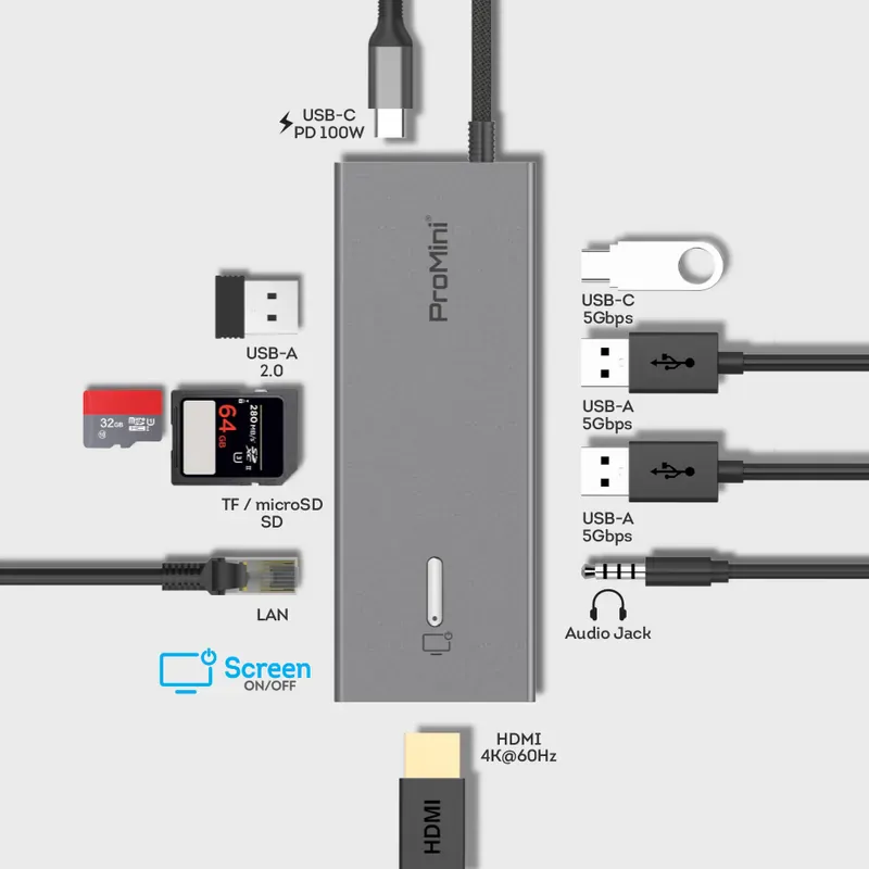 Magic-Pro ProMini CH10T 10-in-1 USB-C Extender