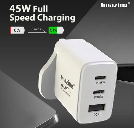 MOMAX 1-World+ 25W 3-outlet built-in USB-C charging cable + AC travel charging socket