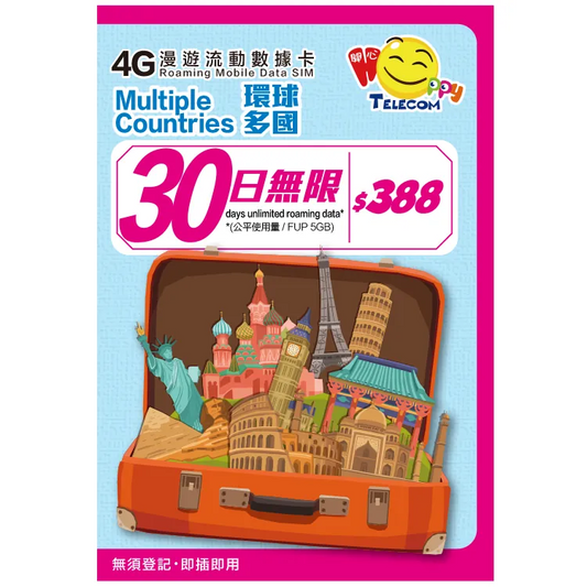 Happy Telecom 30日無限數據卡 (FUP 5GB)