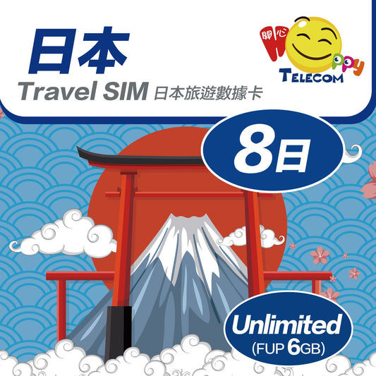 日本 8日SoftBank+KDDI 6GB | 日本SIM卡 | 日本電話卡 | 日本數據卡 | 日本漫遊卡