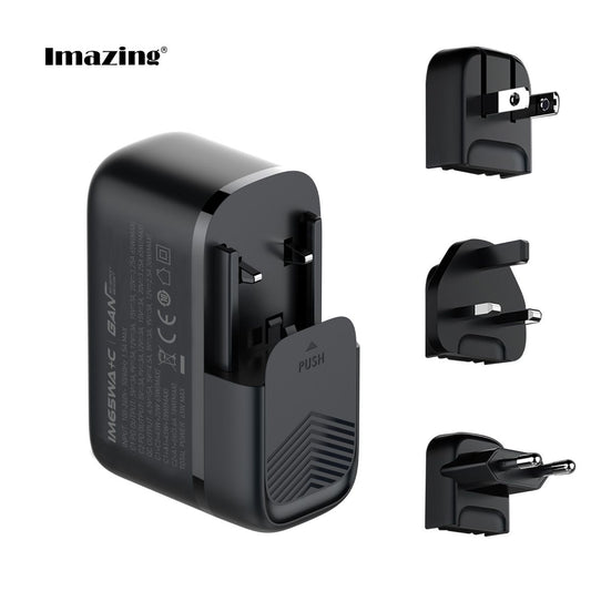 MOMAX 1-World+ 25W 3-outlet built-in USB-C charging cable + AC travel charging socket